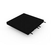 Dalle en caoutchouc avec assemblage tenon-mortaise 50x50 cm - 55 mm - Noir