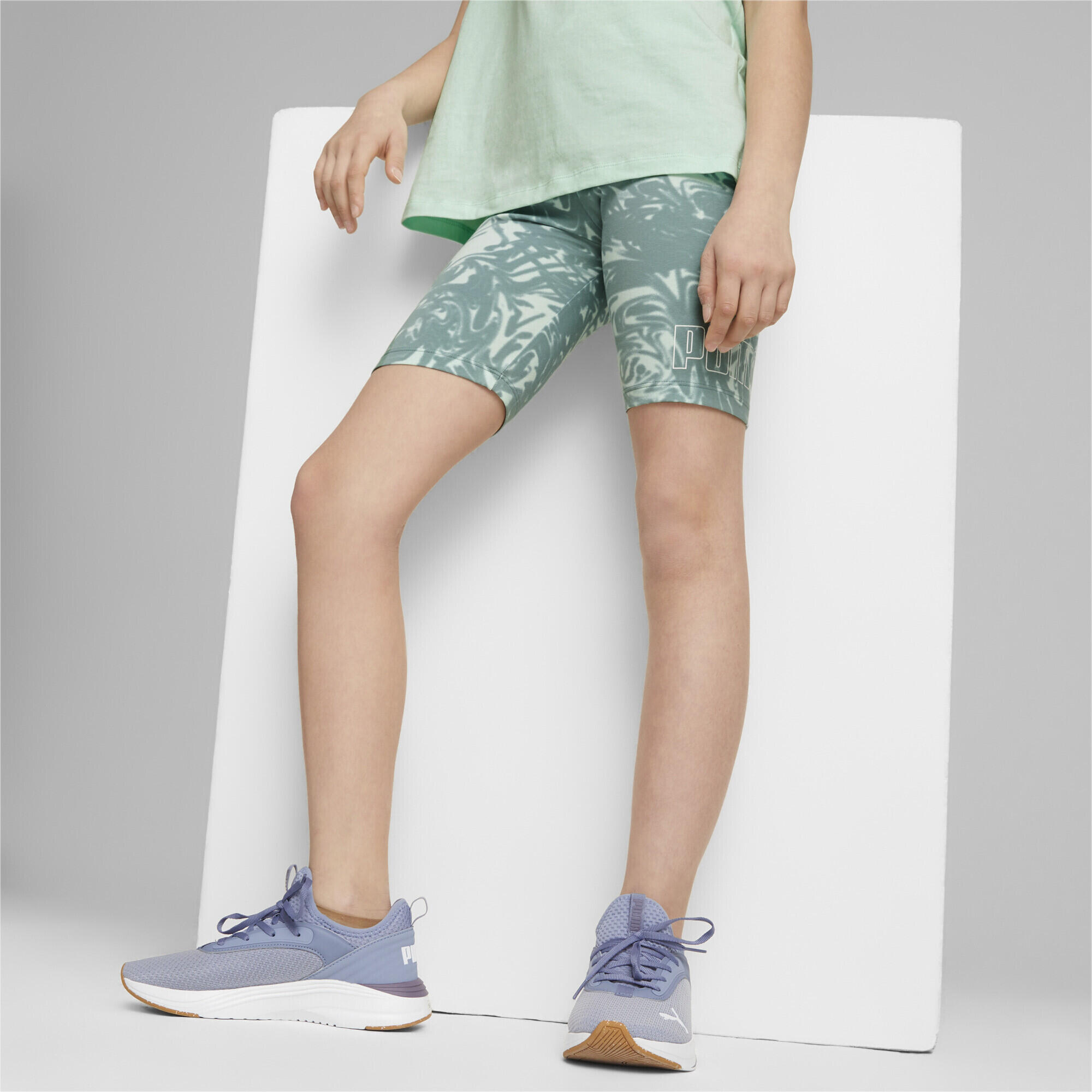 Hochgeschnittene bedruckte kurze Leggings Jugendliche PUMA 2/7