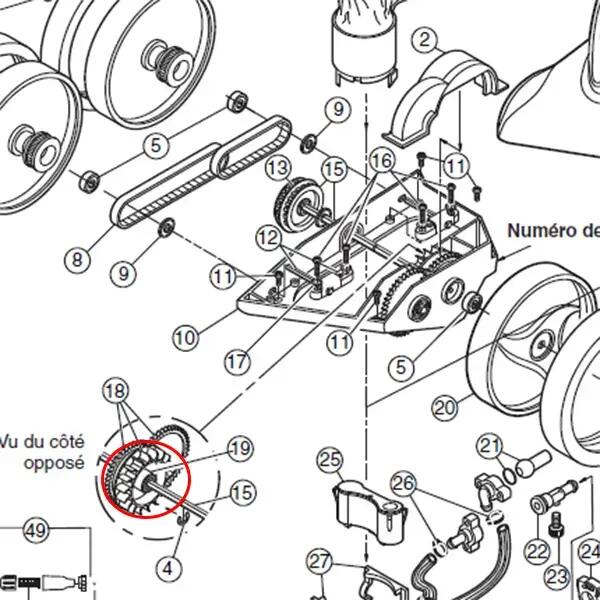 Turbine complète avec roulement pour polaris 380 3/3