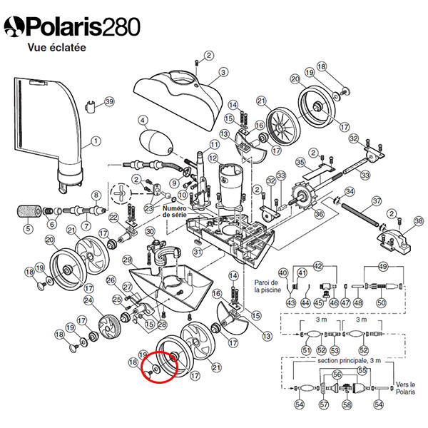 Rondelle de roue en plastique pour polaris 180/280