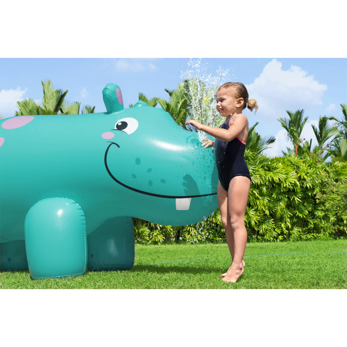 Fontaine à eau gonflable jumbo hippo 200 x 96 x 127 cm 5/6