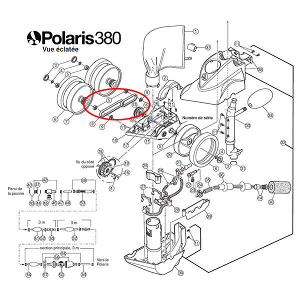Kit de courroies, petite et grande pour robot polaris 380 2/2