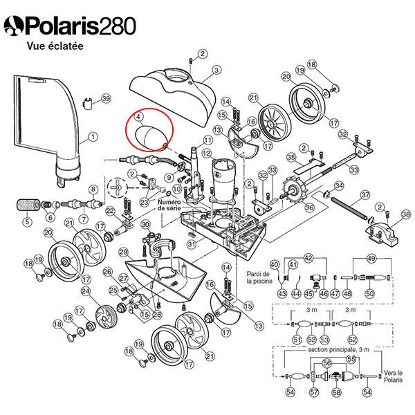 Flotteur de tête pour polaris 180/280/380 2/2