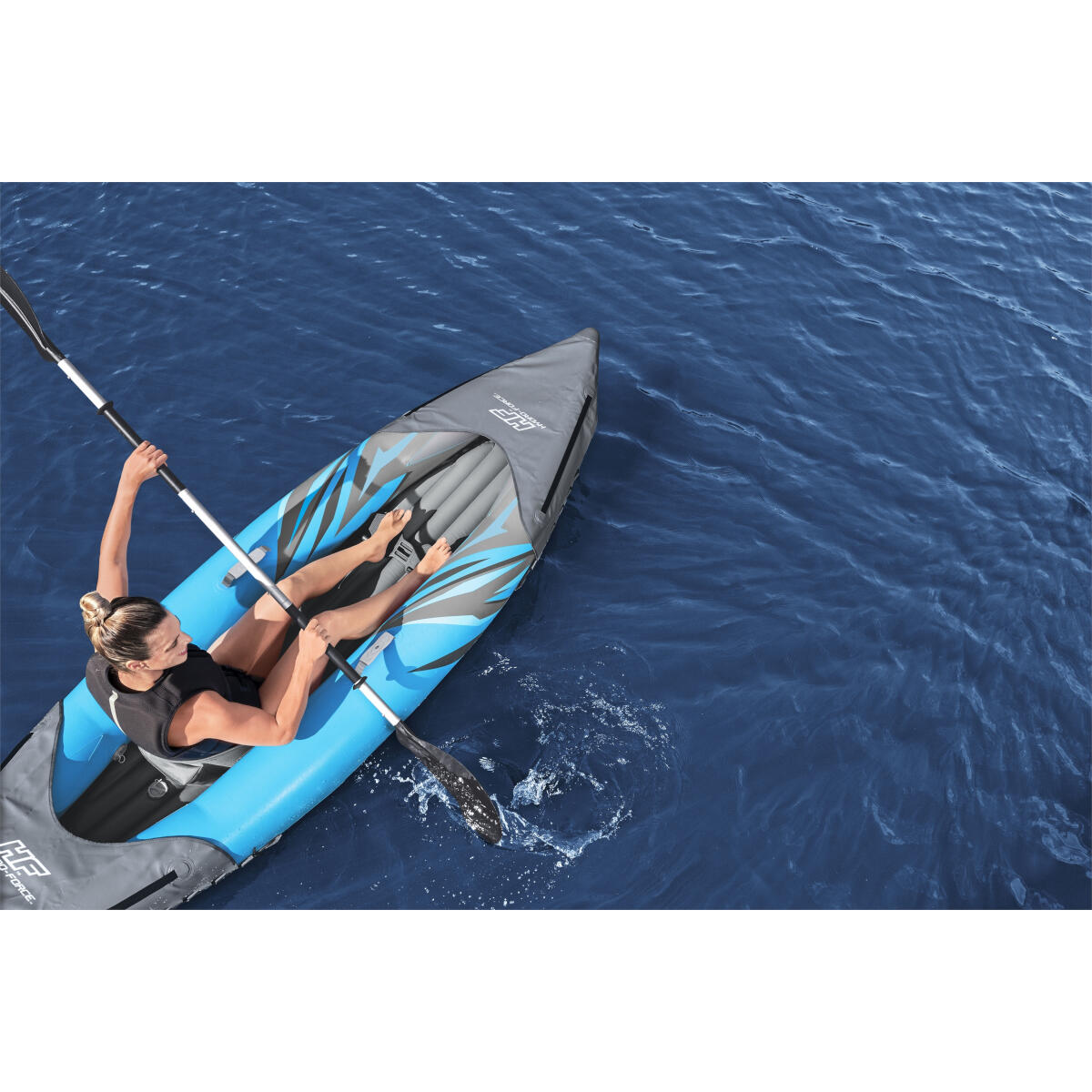 Hydro-Force Surge Elite 1 Person Inflatable Kayak Set | Inflatable Kayaks, Grey 3/6