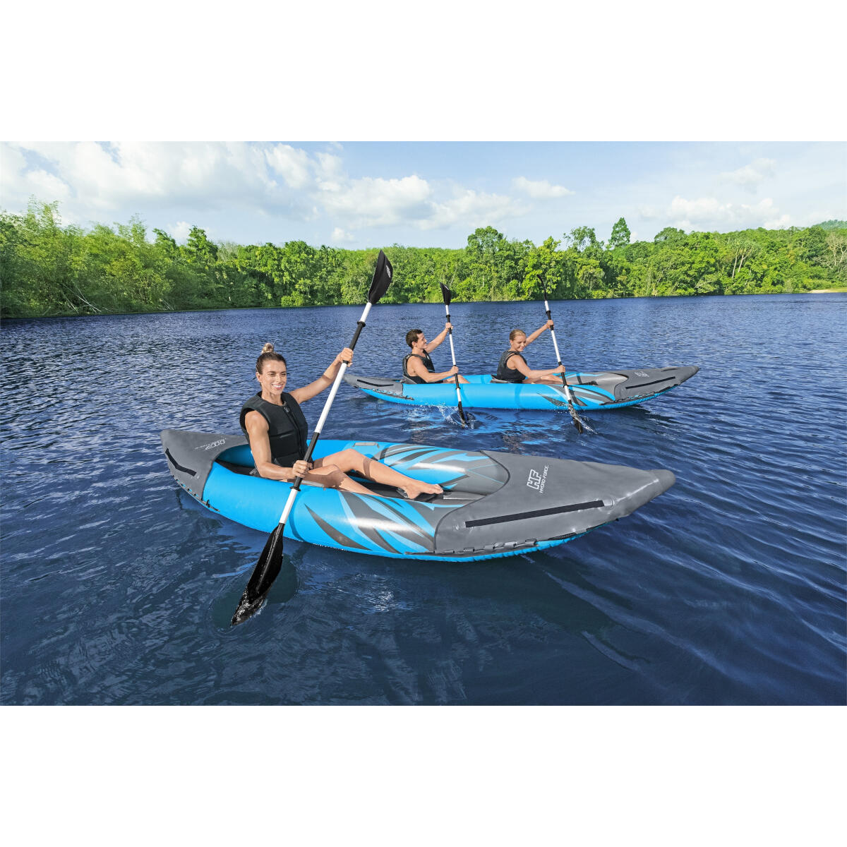 Hydro-Force Surge Elite 1 Person Inflatable Kayak Set | Inflatable Kayaks, Grey 2/6