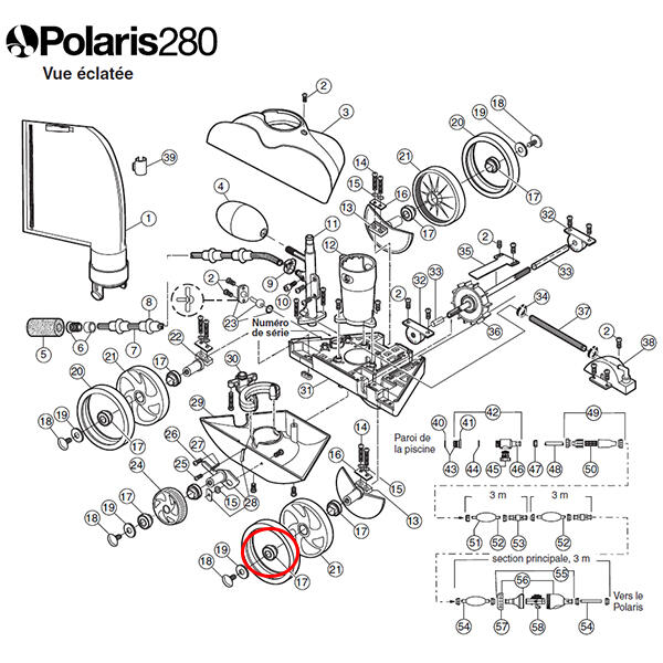 Roulement à billes de roue pour polaris 180/280 2/2