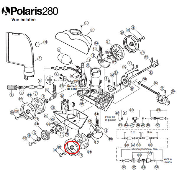 Roulement à billes de roue pour polaris 180/280