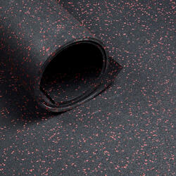 Suelo deportivo - Rollo de 12,5 m² - Espesor 6 mm - Negro / Rojo