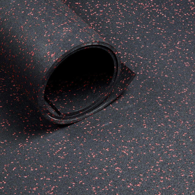 Podea sport - Rola de 12,5 m² - Grosime 6 mm - Negru / Roșu
