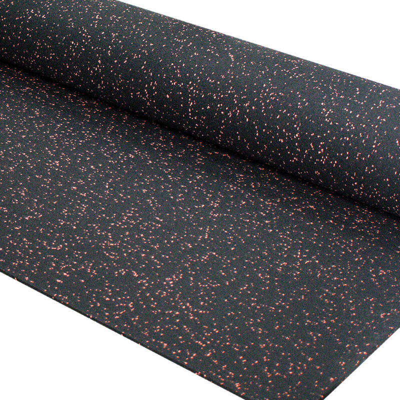 Protetor de chão piso desportivo - Rolo de 12,5m2 - Espessura 6mm Preto/Vermelho