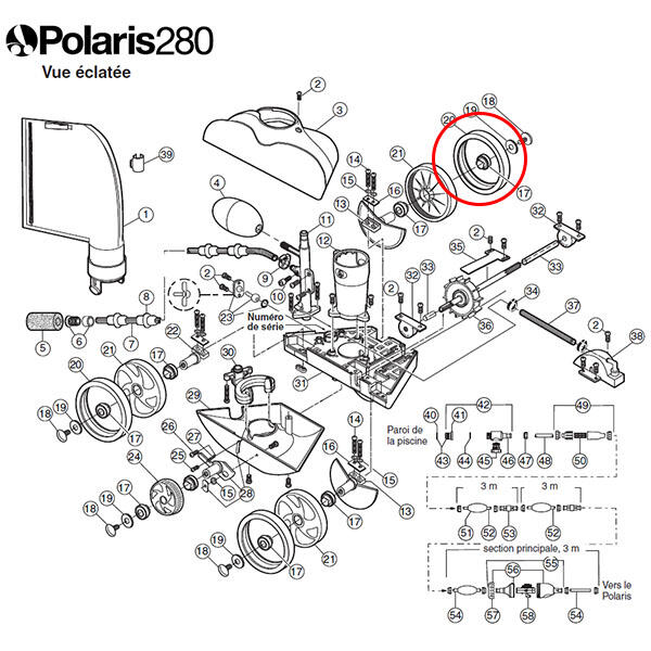 Pneu blanc de rechange pour polaris 180/280/380 2/2