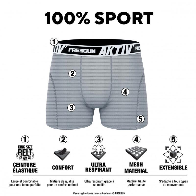 Lot de 3 Boxers Garçon Uni Aktv Sport