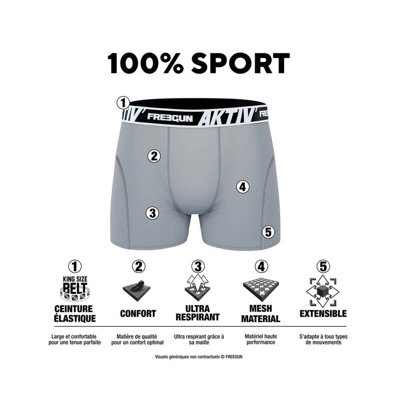 Lot de 3 Boxers garçon Aktiv Sport Uni