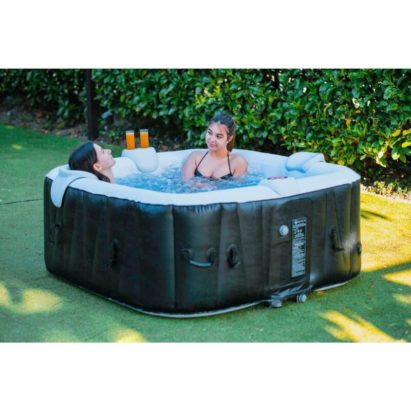 Spa inflable cuadrado 4 personas Ospazia - Hasta 40°C - Inflable en 5 minutos