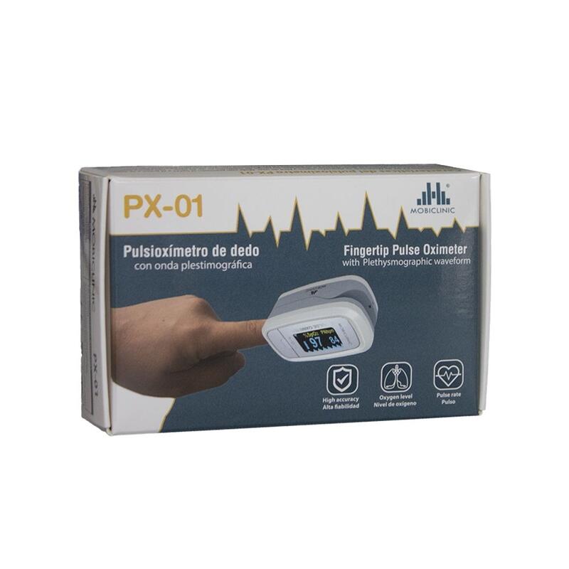 Oxímetro con Pulsometro Pulsioxímetro Mobiclinic Onda pletismográfica PX-01