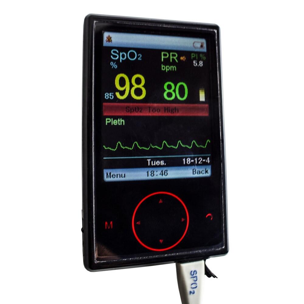 oxímetro de pulso digital display TFT preto