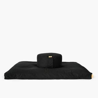 圓形冥想瑜伽坐墊及床墊套裝 - 黑色