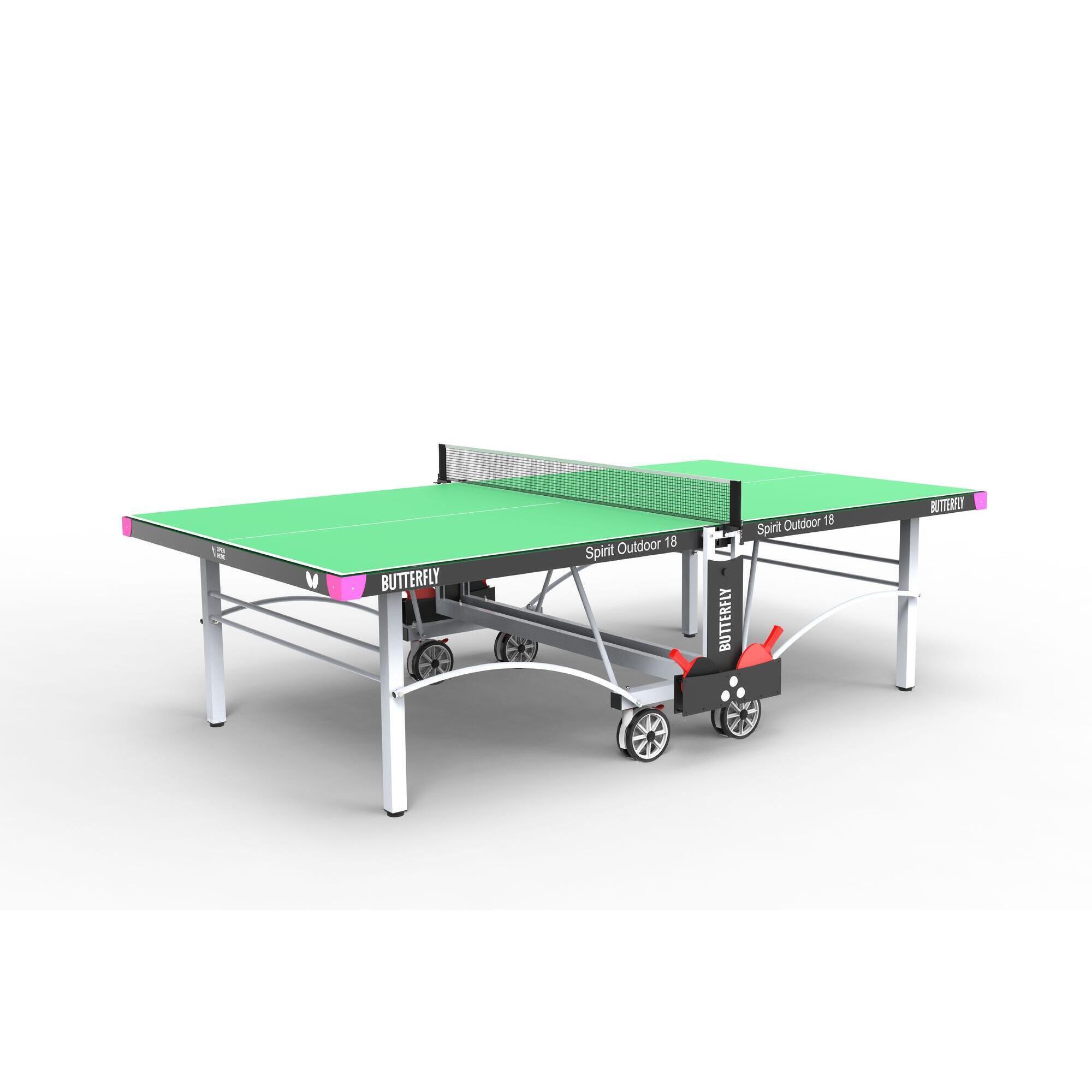 Butterfly Spirit 18 Outdoor Rollaway Table Tennis Table Green 1/3