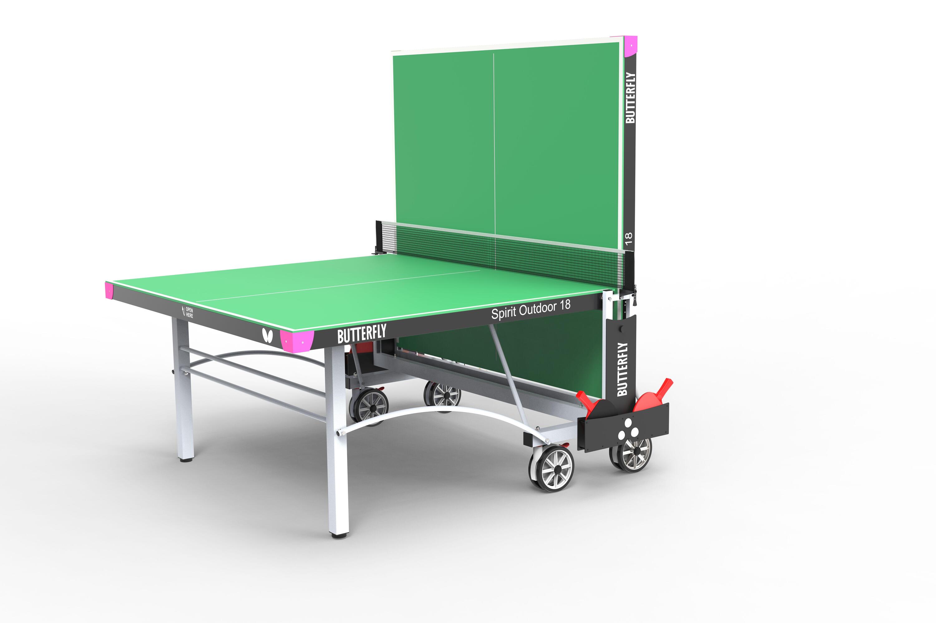 Butterfly Spirit 18 Outdoor Rollaway Table Tennis Table Green 2/3