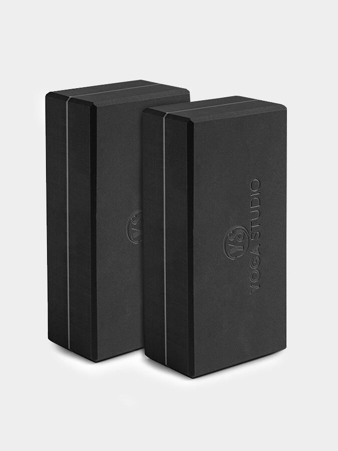 Yoga Studio EVA Yoga Brick Twin Pack - Black 1/4