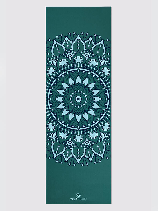 The Yoga Studio Designed Mats 6mm - Teal Mat Mandala 2/4