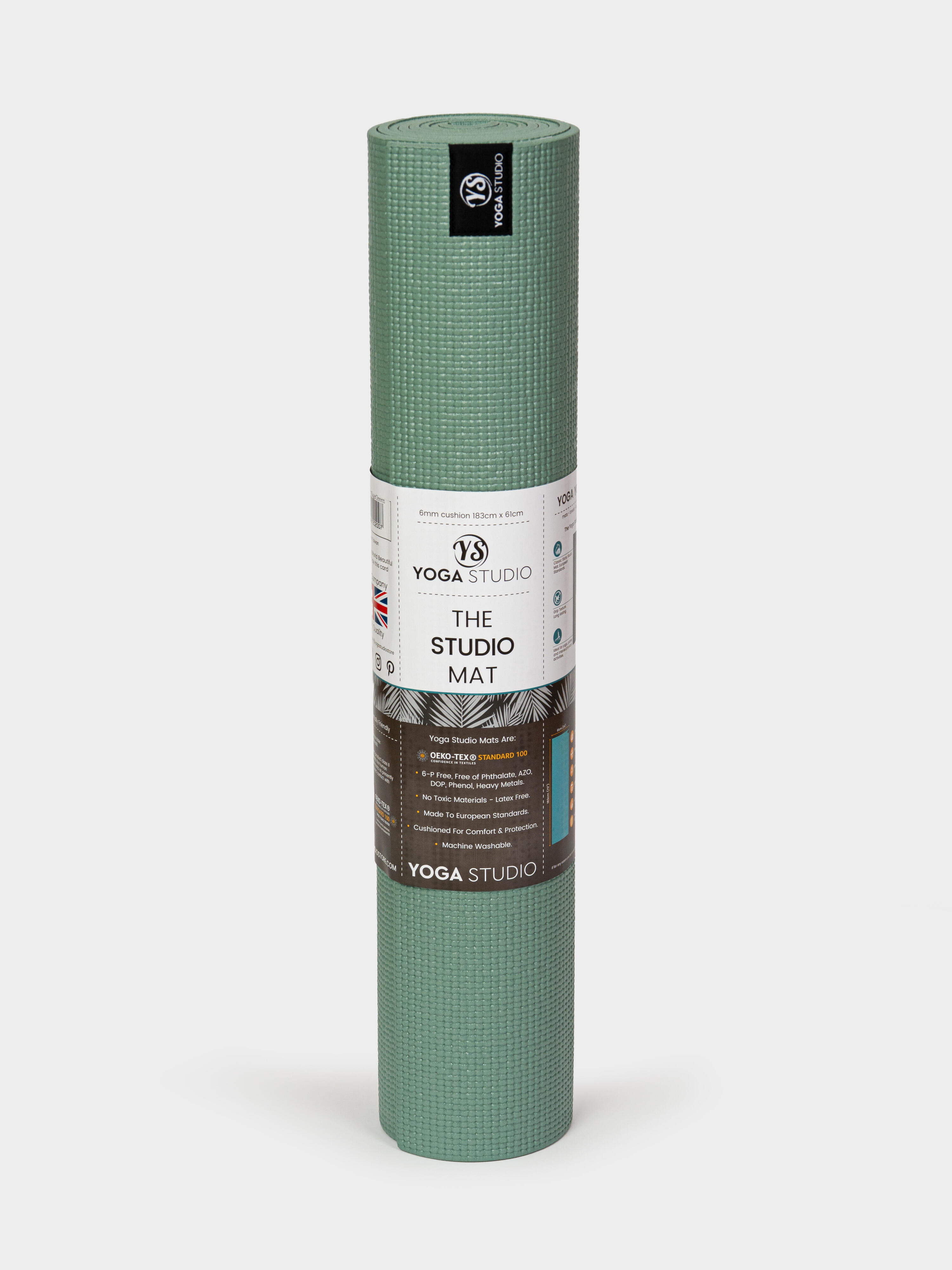 The Yoga Studio Sticky Yoga Mat 6mm - Sage Green 5/5