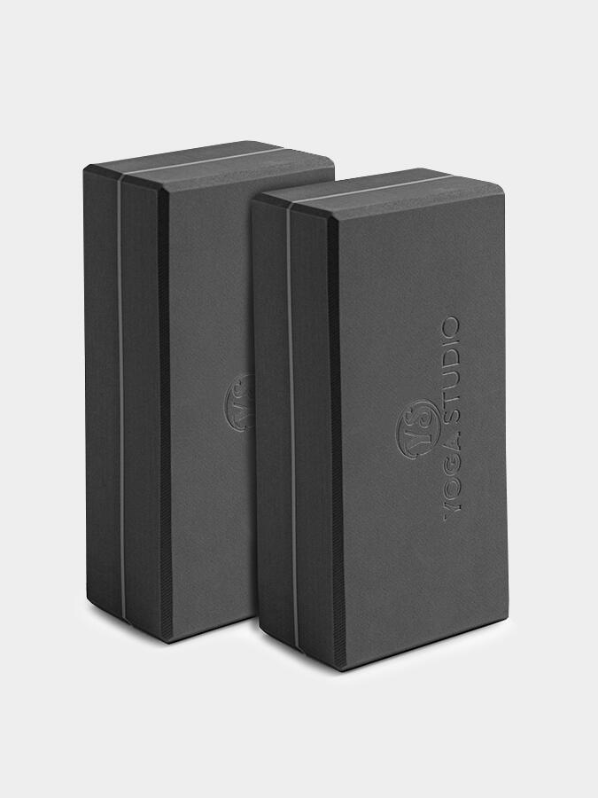 Yoga Studio EVA Yoga Brick Twin Pack - Graphite Grey 1/4