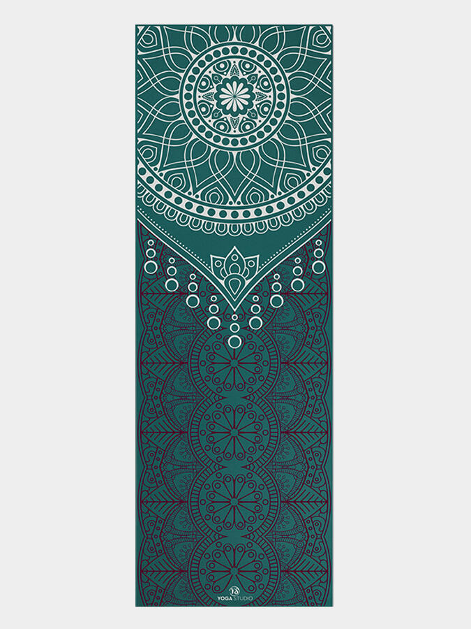 Yoga Studio Designed Mats 6mm - Teal Mat Dew Drop Mandala 2/4