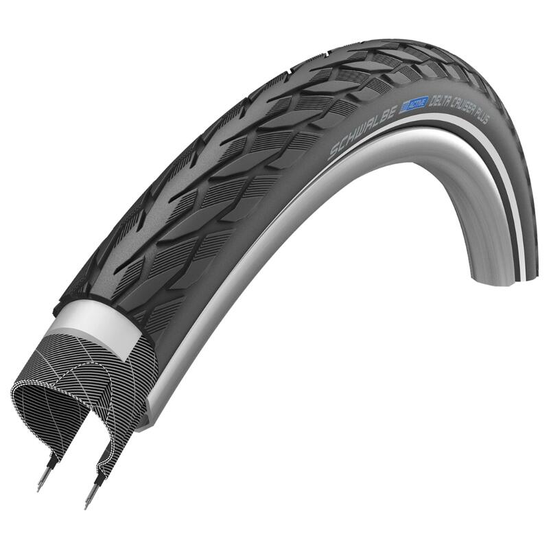 Pneu Schwalbe - Delta Cruiser Plus - 28 pouces x 1,50 - Noir réfléchissant