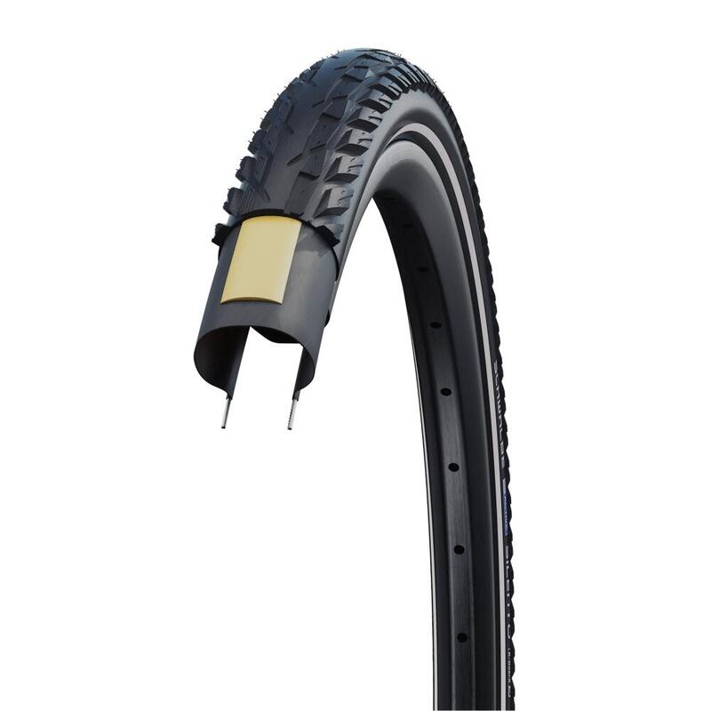 Pneu de Vélo - Schwalbe - Silento - 26 pouces x 1,75 - Noir réfléchissant