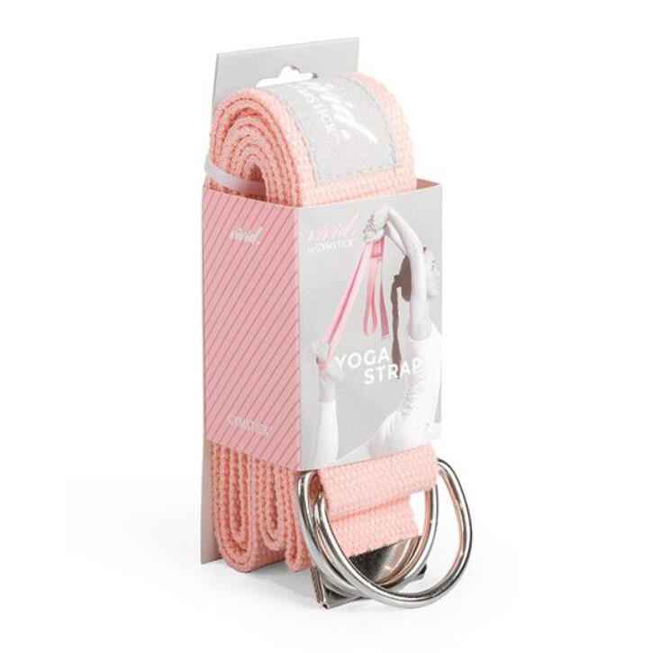 Sangle yoga GYMSTICK VIVID en coton rose - légère et résistante 3/3