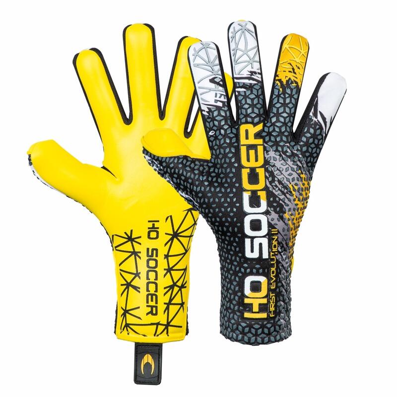 Guanti da portiere Ho Soccer bambino First Evolution II Negative Mark giallo