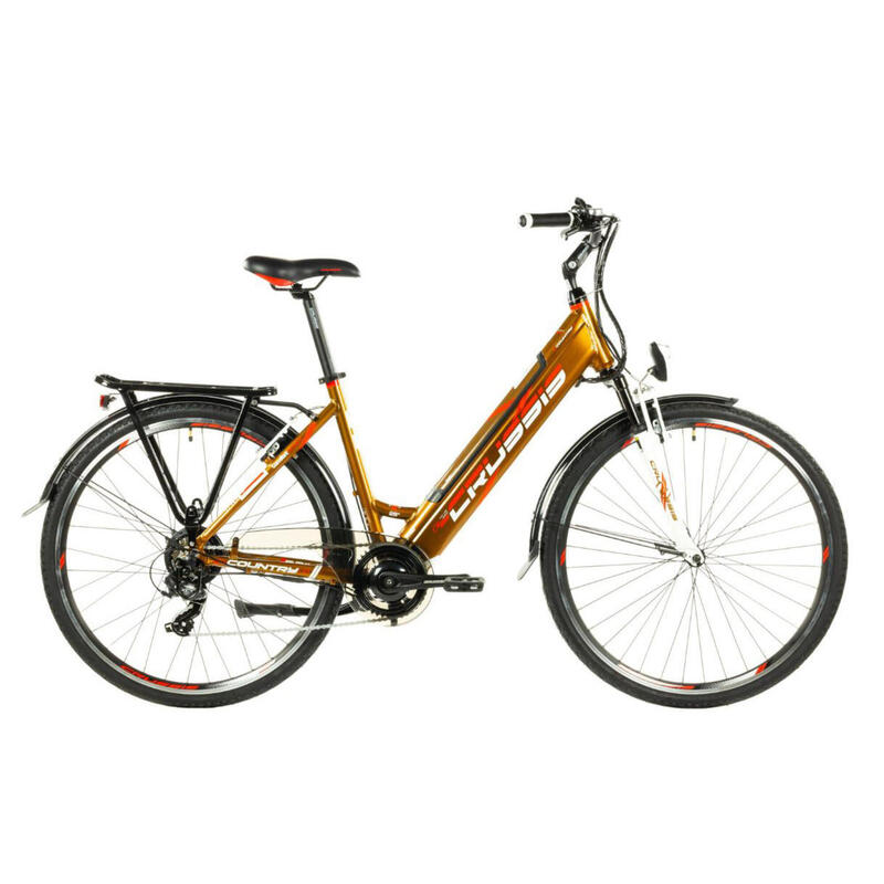 e-Country 1.10 Step Through Hybrid E-Bike 28" Wheel 19" Frame Orange Bronze 13Ah