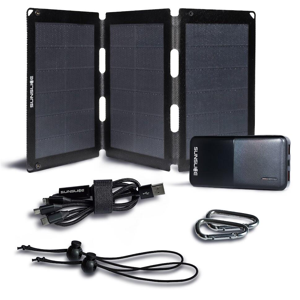 SUNSLICE Zaino energetico nomade | Pannello solare da 18W con batteria da 74Wh