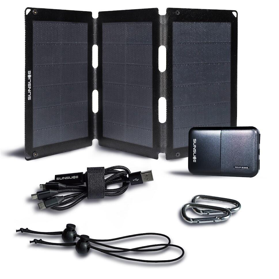 Mochila solar sunslice painel solar de 18w com bateria de 18,5wh