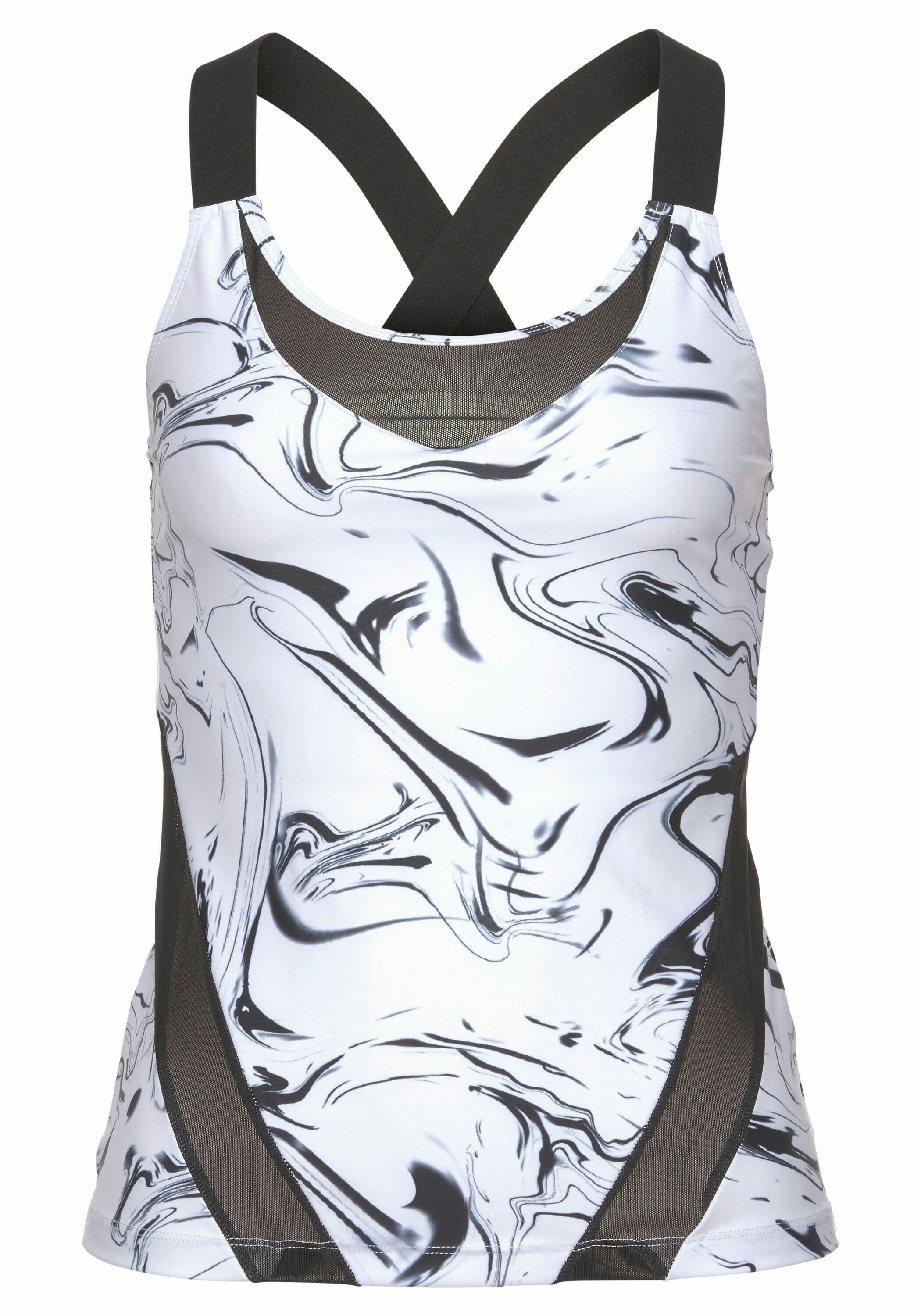 Damen LASCANA ACTIVE Sporttop »White Marble« 7/10