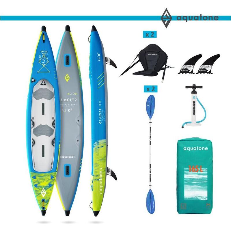 Kajak pompowany dwuosobowy Aquatone Glacier 14'0" TK-601