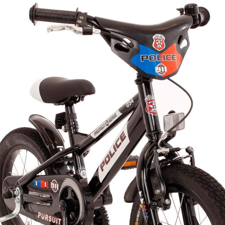 Bachtenkirch New Police, kinderfiets, 12 inch, zwart en wit