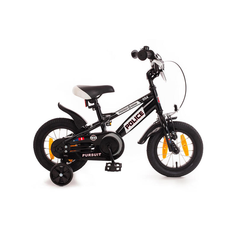 Bachtenkirch New Police, kinderfiets, 12 inch, zwart en wit