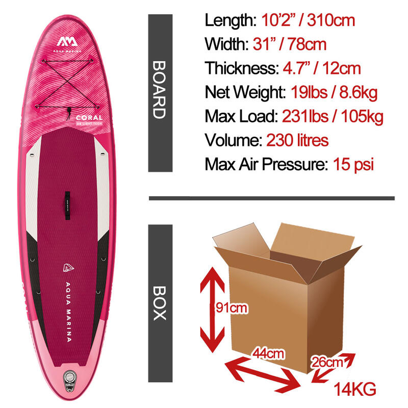 Deska SUP Aqua Marina Coral 10'2" (310cm)