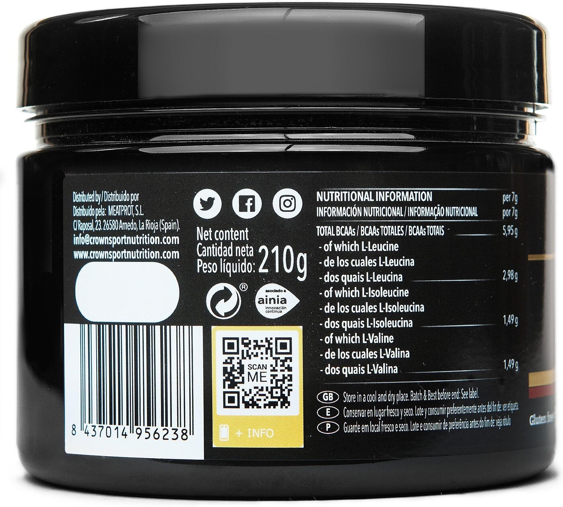 Bote de aminoácidos ramificados ‘BCAA 2:1:1 Instant‘ de 210 g Limón 4/5