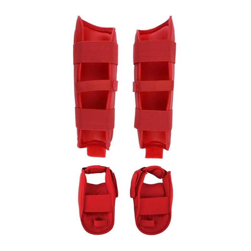 Espinilleras con Empeine Karate Adulto Rojo Azul Aprobado WKF Punok