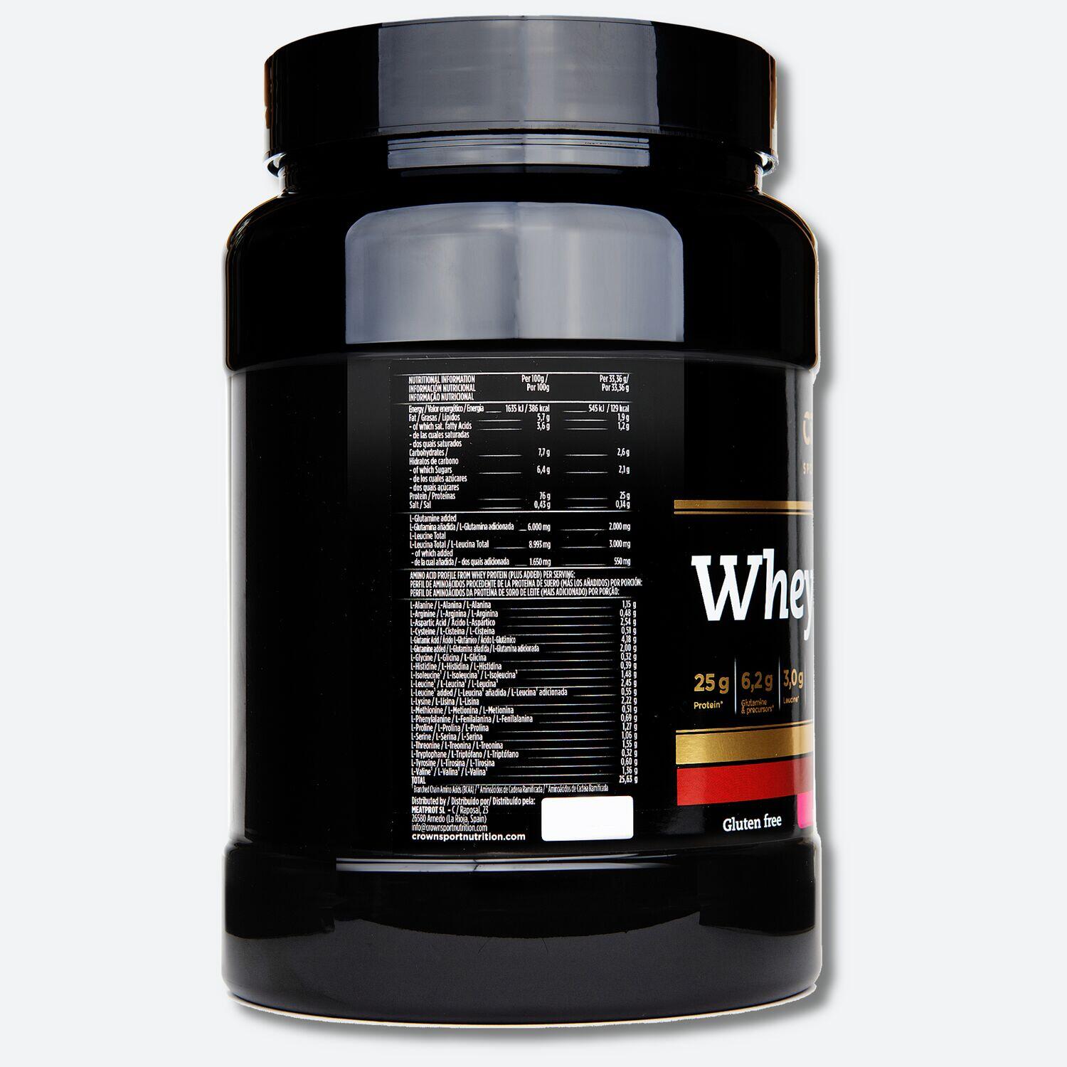 Lata com 834g de concentrado de soro de leite ‘Whey PROtein+‘ Morango 2/4
