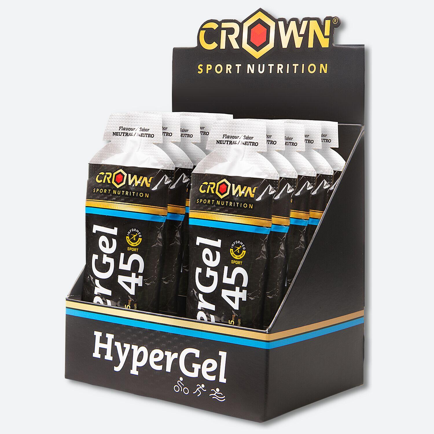Caixa com 10 géis energéticos de 75g ‘hypergel 45‘ sem cafeína