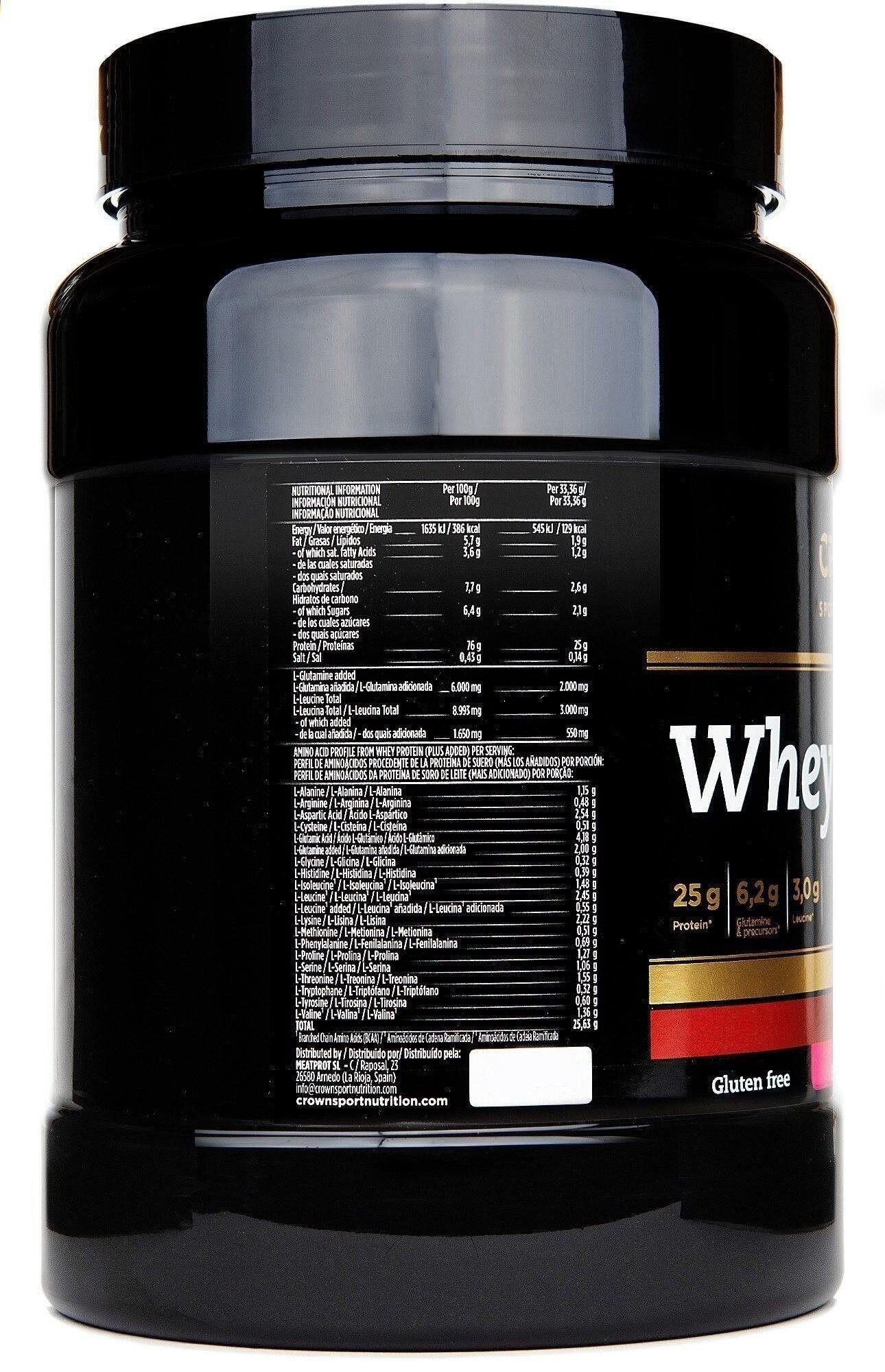 Lata com 834g de concentrado de soro de leite ‘Whey PROtein+‘ Morango 4/4