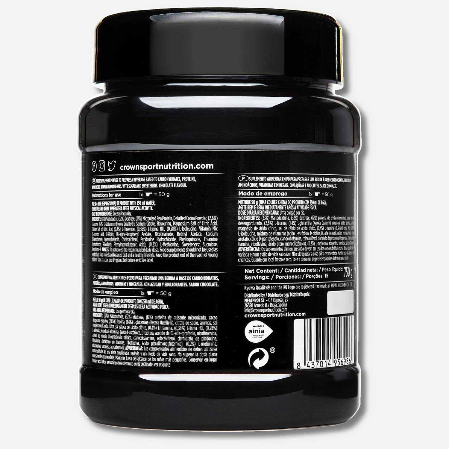 Lata com 750g de recuperação muscular vegana ‘Vegan Recovery+‘ Chocolate 3/3
