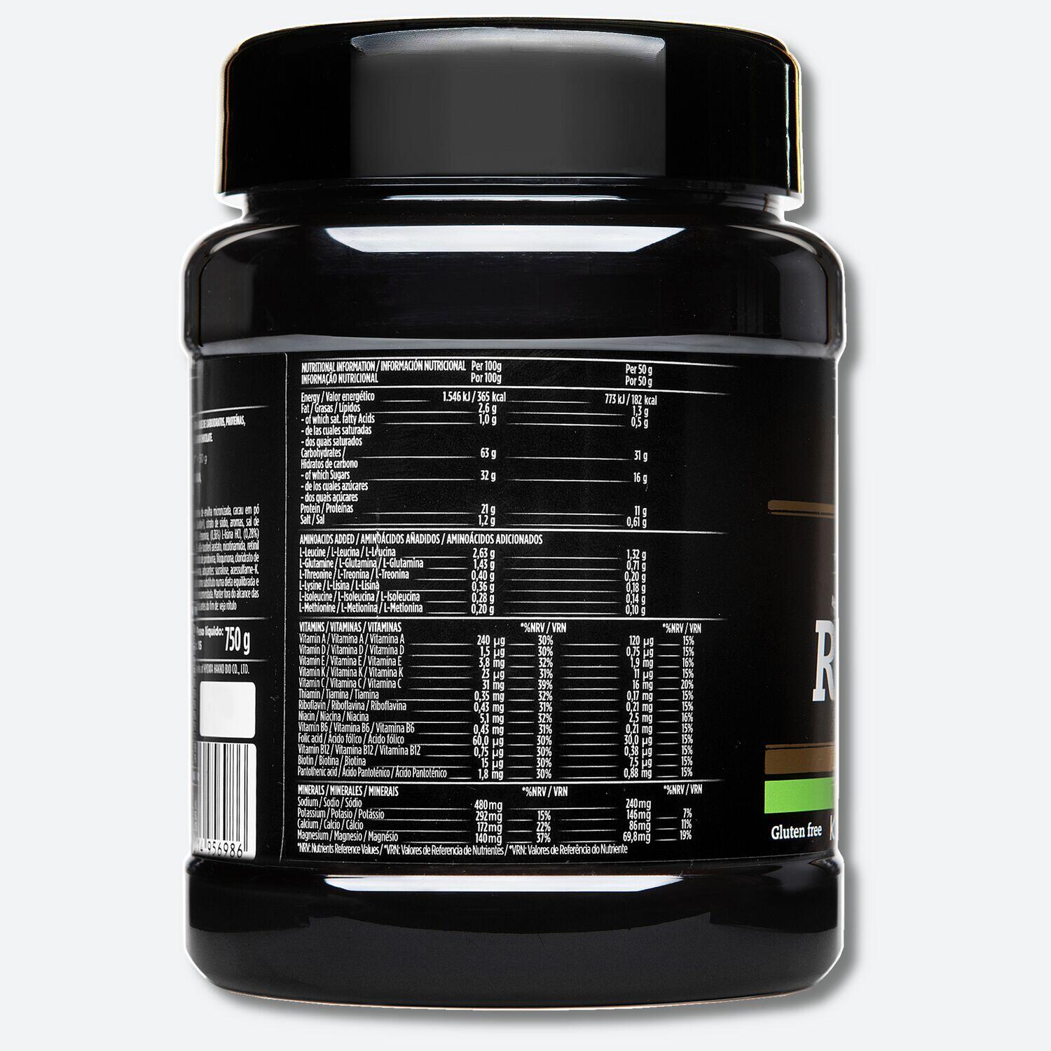 Lata com 750g de recuperação muscular vegana ‘Vegan Recovery+‘ Chocolate 2/3