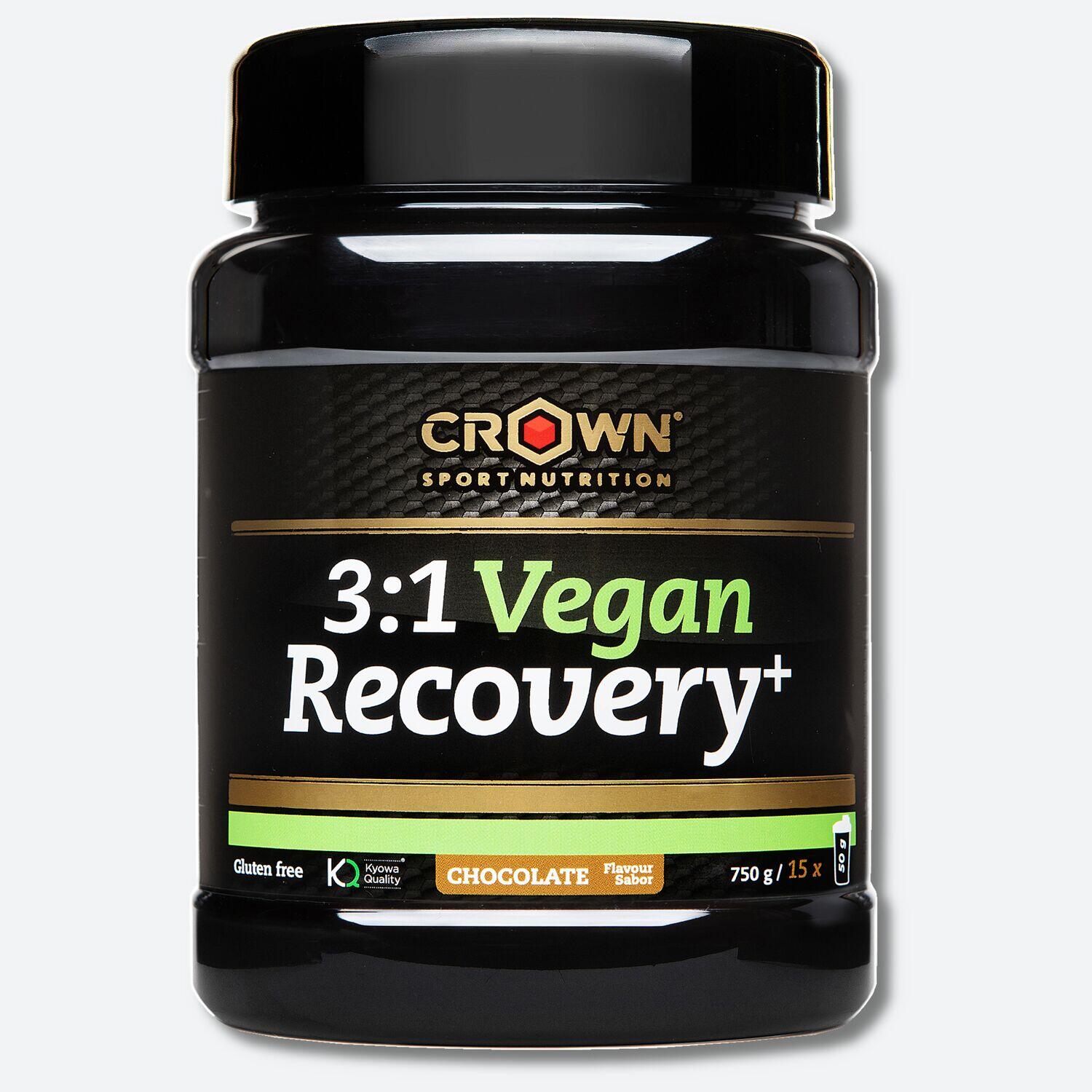Lata com 750g de recuperação muscular vegana ‘vegan recovery+‘ chocolate
