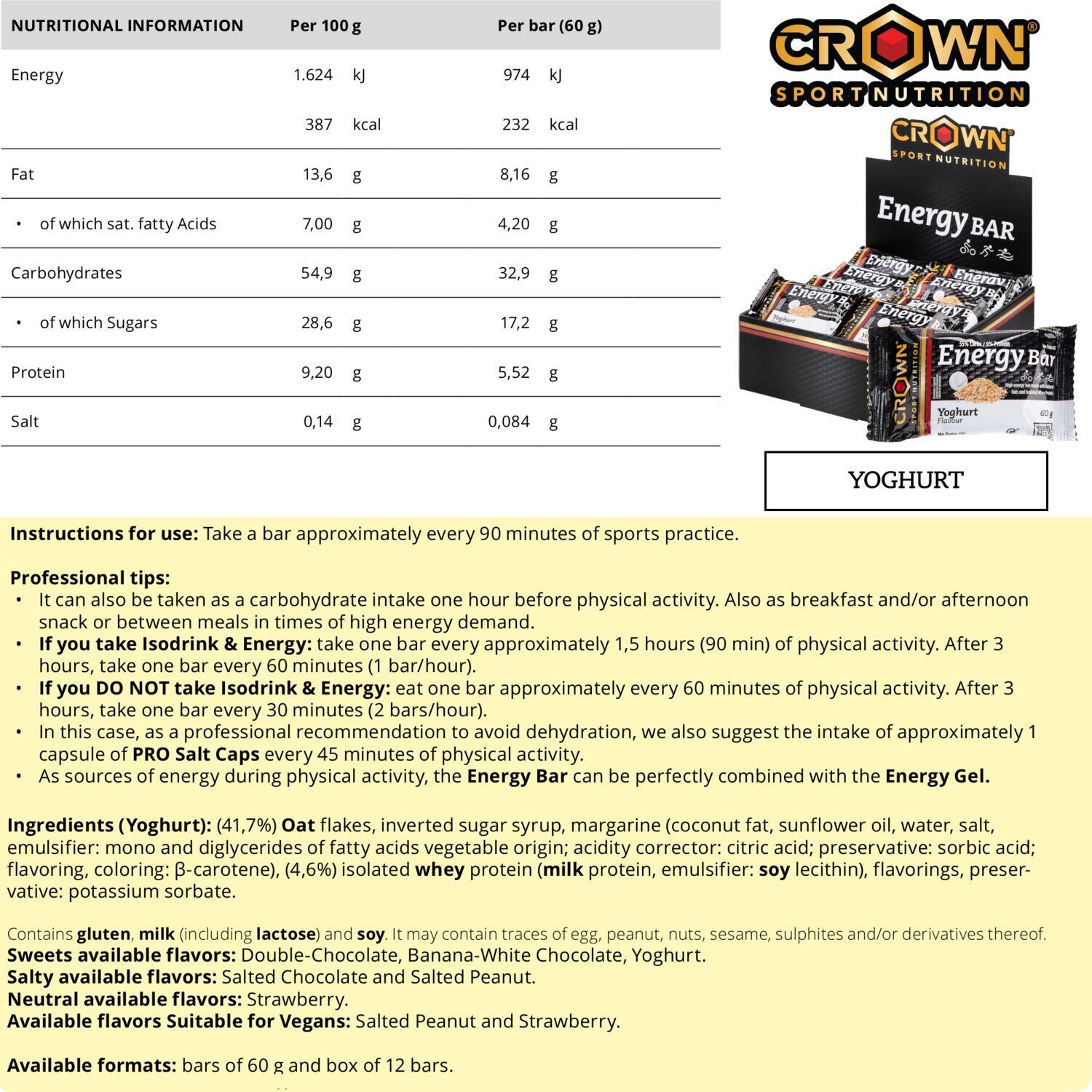 Caja de 12 barritas energéticas Energy Bar 2.0 (avena + dátil) 60 g Yogur 5/6