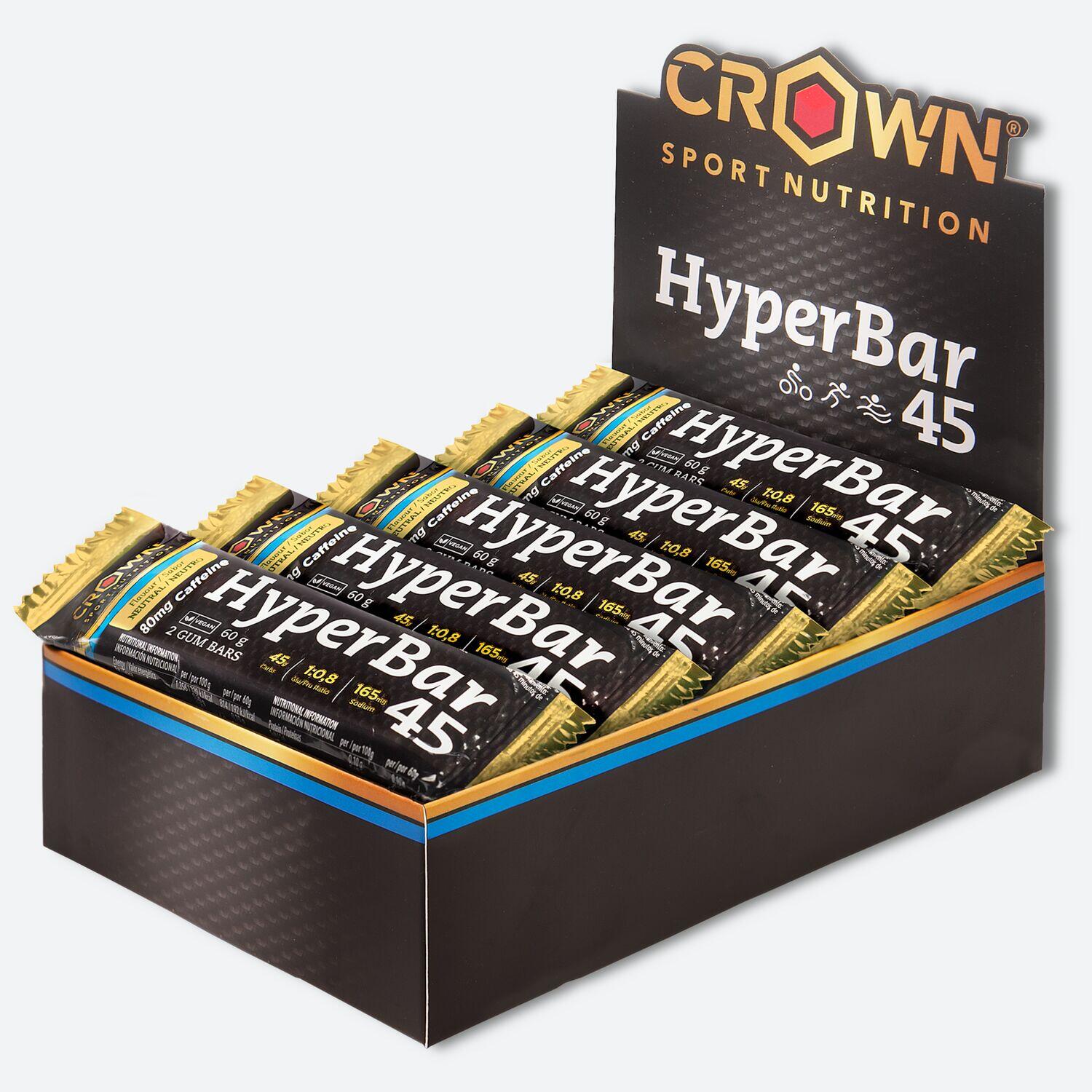 CROWN SPORT NUTRITION Caixa com 10 barras energéticas gomosas de 60g ‘HyperBar 45 +Caffeine‘